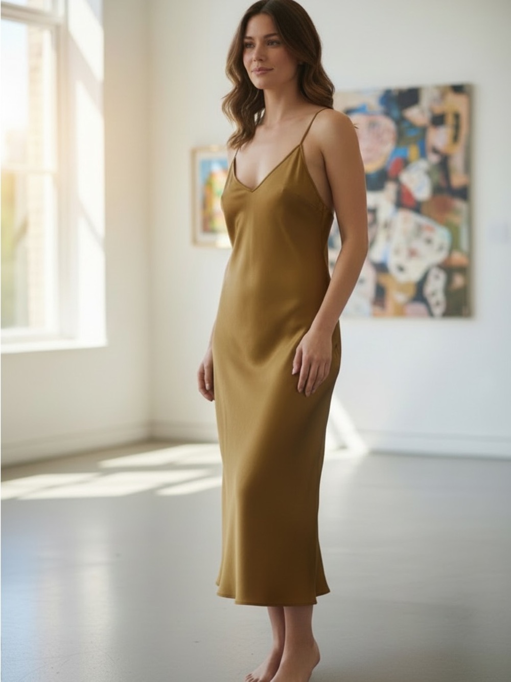 Chic Gold Slip Dress